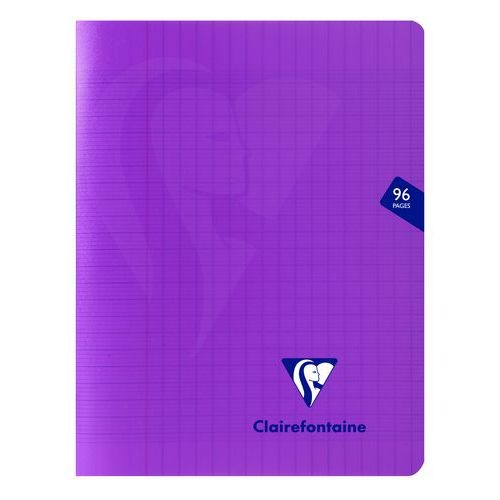 Mimesys cahier piqué polypro 17x22cm 96p séyès Violet - Lot de 10 - Image principale