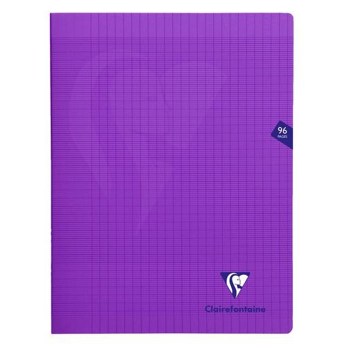 Mimesys cahier piqué polypro 24x32cm 96p séyès Violet - Lot de 10 - Image principale