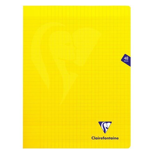 Mimesys cahier piqué polypro 24x32cm 48p séyès Jaune - Lot de 10 - Image principale