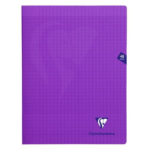 Mimesys cahier piqué polypro 24x32cm 48p séyès Violet - Lot de 10 - Image principale