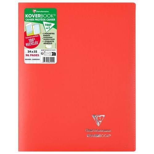 Koverbook piqué polypro opaque Rouge 24x32cm 96p séyès - Lot de 10 - Image principale