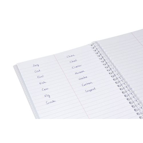 Koverbook carnet vocabulaire spiralé 14,8x21cm 100p Ligné marge centrale - Lot de 10 - Image 3
