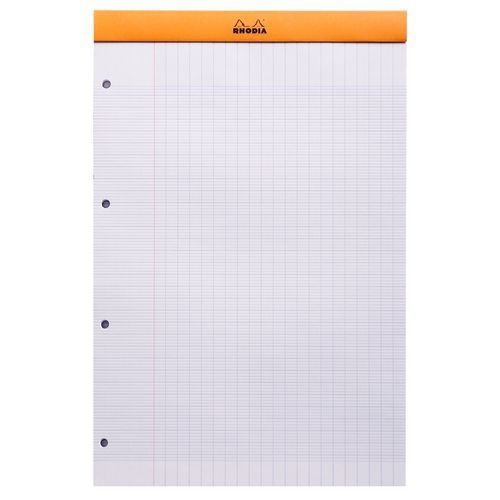 Bloc agrafé Rhodia ORANGE N 20 21x31,8cm Seyès 80f perf. 4t. 80g - Lot de 5 - Image 3