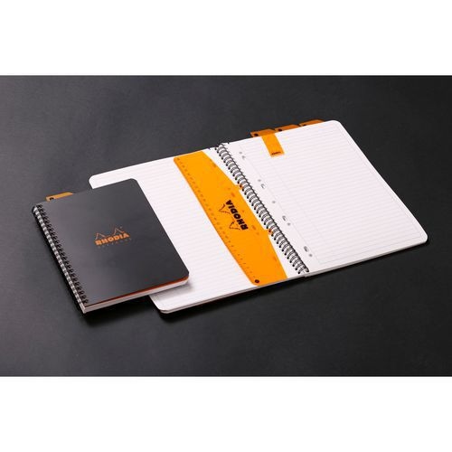 Notebook Rhodiactive 90g RI A5+ 160p L+MC mcrprf. 6tr règle pp +6 m-p reposit - Lot de 5 - Image 4
