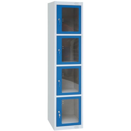 Vestiaire porte transparente 4 cases - P 500 mm - A monter - Manutan Expert - Image principale