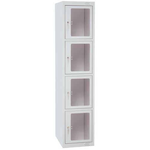 Vestiaire porte transparente 4 cases - P 500 mm - A monter - Manutan Expert - Image 3
