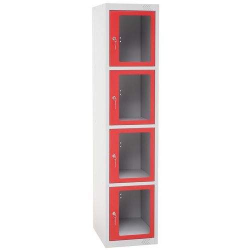 Vestiaire porte transparente 4 cases - P 500 mm - A monter - Manutan Expert - Image 4