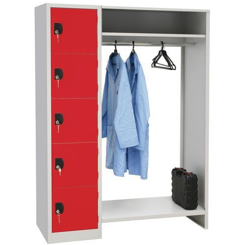 Vestiaire multicases penderie ouverte Modulo 1 à 2 colonnes - Manutan Expert - Image principale