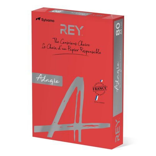 Ramette couleur vive 500 feuilles 80g A4 à la teinte - rouge - Image 3