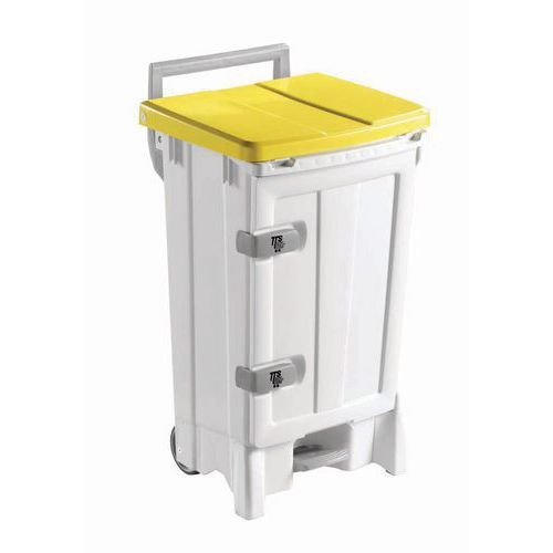 Poubelles agroalimentaire à ouverture centrale - 90 L Jaune - Image principale