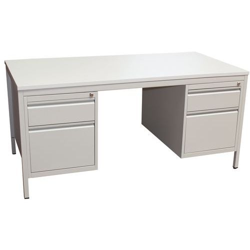 Bureau base Line 2 caisons 4 tiroirs 160x80 cm - Image 2