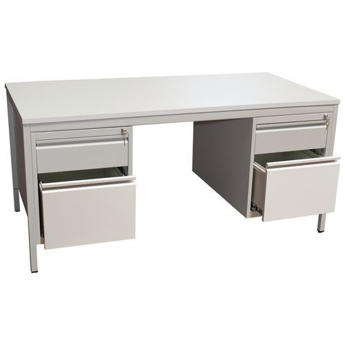 Bureau base Line 2 caisons 4 tiroirs 160x80 cm - Image 3