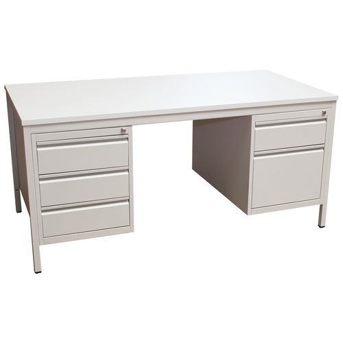 Bureau base Line 2 caisons 5 tiroirs 160x80 cm - Image 2