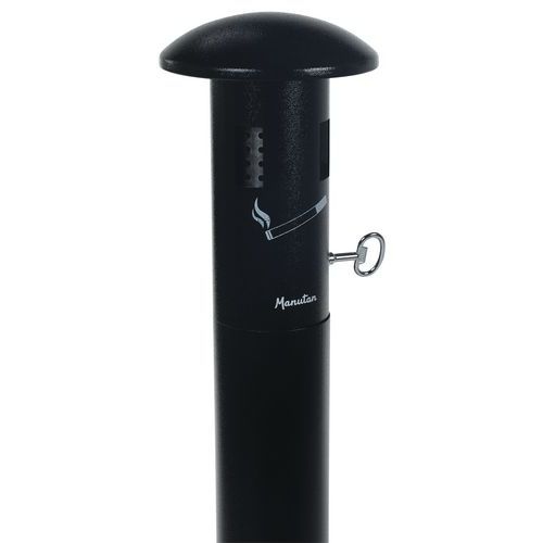 Cendrier colonne sur socle Manutan - 11L - Noir - Image 4