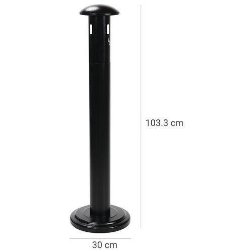 Cendrier colonne sur socle Manutan - 11L - Noir - Image 2