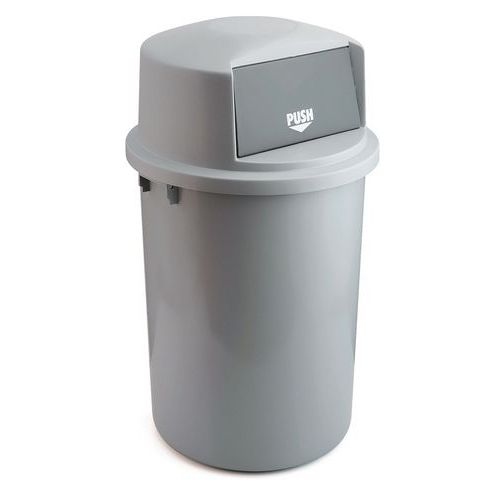 Conteneur en plastique avec couvercle volet abattant - 126 L Gris - Image principale