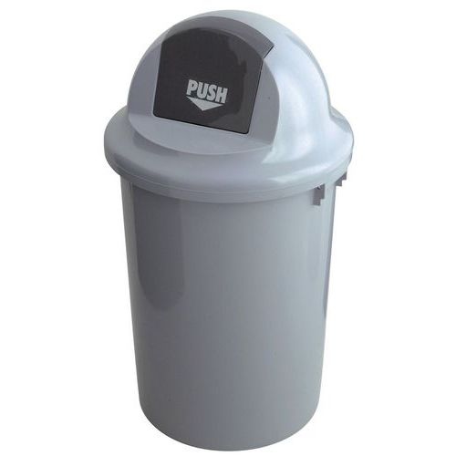 Conteneur en plastique avec couvercle volet abattant - 60 L Gris - Image principale