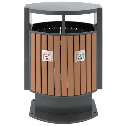 Poubelle d'extérieur tri sélectif Look au bois 2x39L - Image principale