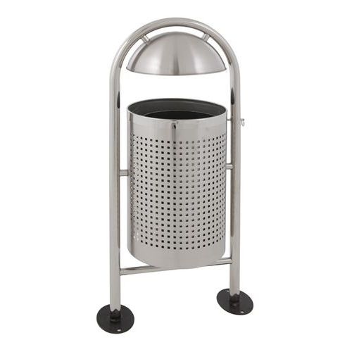 Poubelle ronde d'extérieur avec protection pour la pluie 27L - Image principale