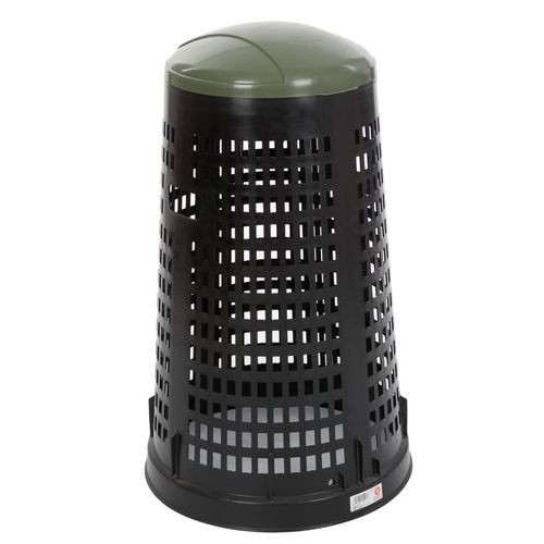 Poubelle ronde en plastique perforé Ruff - 110 L_Vepabins - Image 2