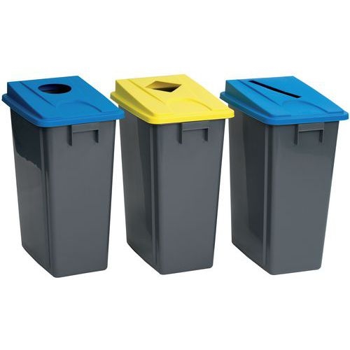 Poubelle et couvercle tri sélectif - 60 ou 80 L - Manutan Expert - Image 8