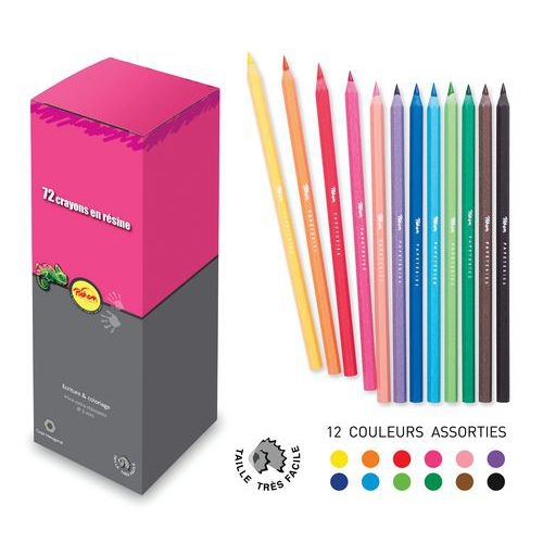 Pot de 72 crayons couleurs 18 cm résine Pichon - Image 2