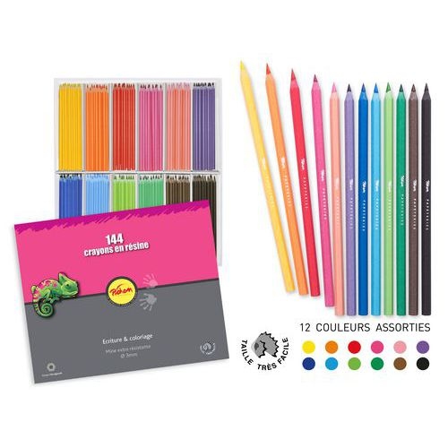Schoolpack 144 crayons couleurs 18 cm résine Pichon - Image 3