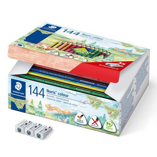 Classpack de 144 crayons NORIS triangulaires section de 8 mm - Image principale