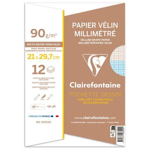 Feuille millimétrée - format 21 x 29.7 cm (Pochette de 12) - Image 2