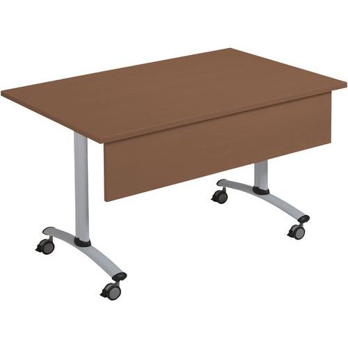 Table rectangulaire mélaminé avec voile de fond pivotant Axe Manutan Expert - Image 2