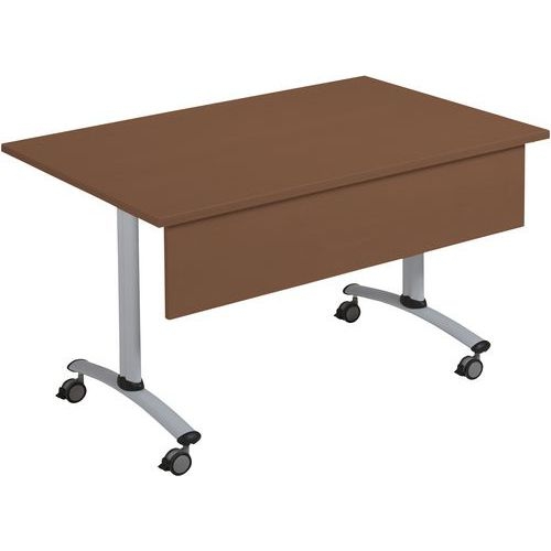 Table rectangulaire mélaminé avec voile de fond pivotant Axe Manutan Expert - Image 3