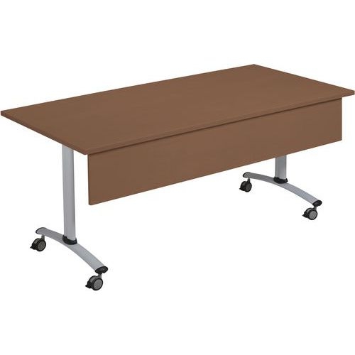 Table rectangulaire mélaminé avec voile de fond pivotant Axe Manutan Expert - Image 4