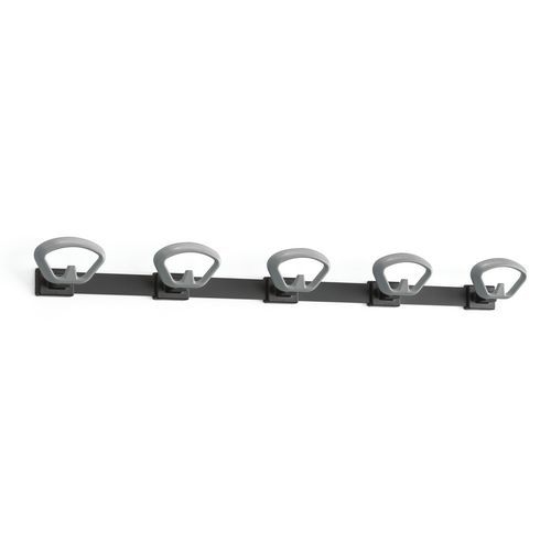 Portemanteau mural Kobé Lisse Noir 5 patères Gris - Image principale