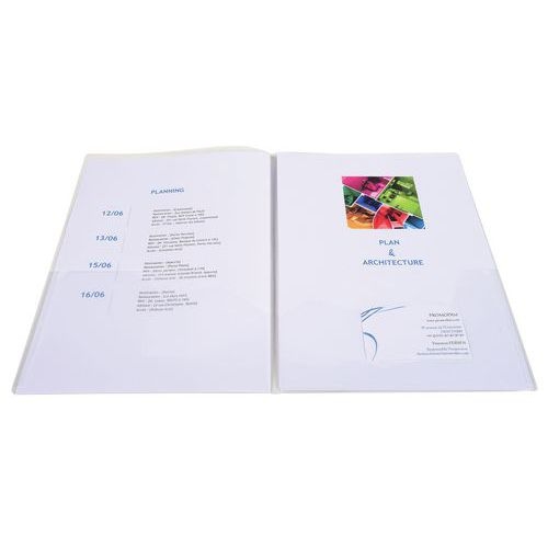 Lot de 10 Chemises double poches PP 20/100 - Image 2