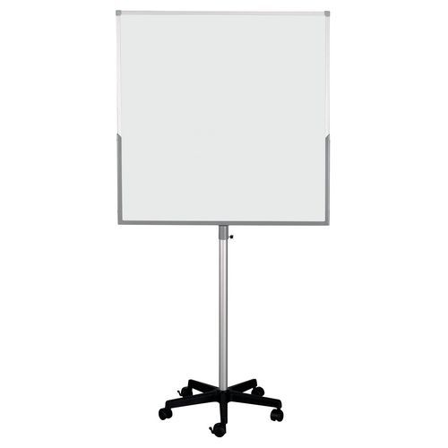 Tableau d'information double face mobile Hxl : 96x96 cms - Blanc/Liège - Image principale