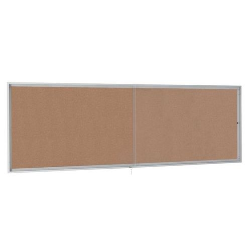 Vitrine intérieur av portes couliss. Liège H 68 cm x L 160 cm Gris - Image principale