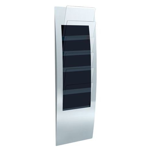 Présentoir mural Varia - 6 cases - format :A4, A5 et 1/3 A4 - Argent - Image principale