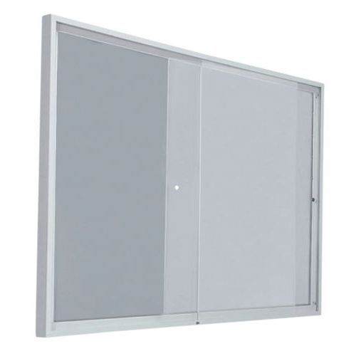 Vitrine intérieur porte coulissante fond acier coloris gris H 68 cm x L 137 cm - Image principale