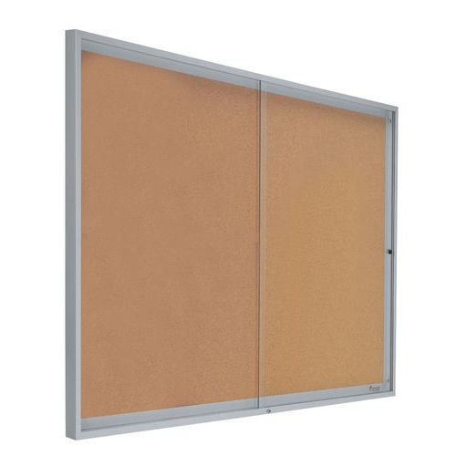 Vitrine intérieur avec portes coulissantes Liège H 68 cm x L 50 cm Gris - Image principale