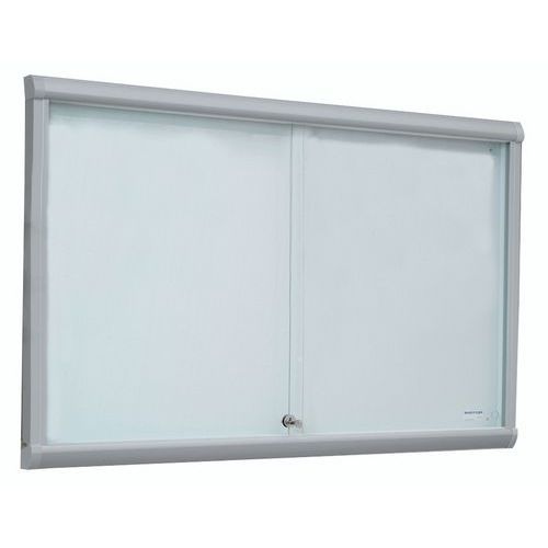 Vitrine d'intérieur portes coulissantes Leader - Fond aluminium - Porte en verre de sécurité - Image principale