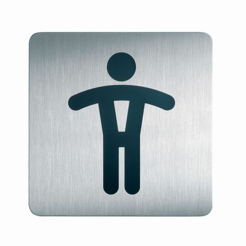 Plaque signalétique acier toilettes hommes - Image principale