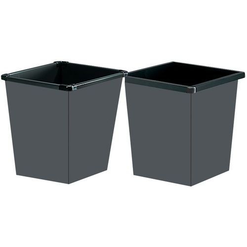 Corbeille de bureau carrée métal noire 27L - Image principale