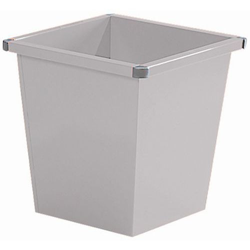 Corbeille de bureau carrée métal grise 27 L - Image principale