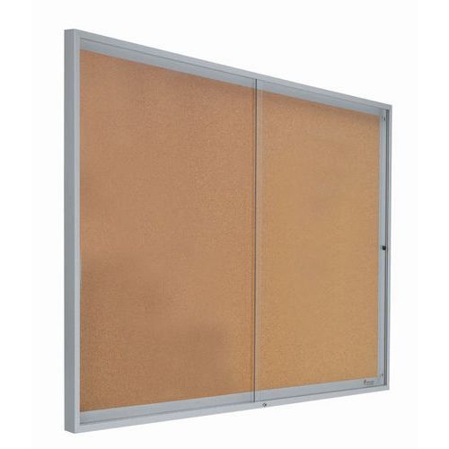 Vitrine intérieur avec portes coulissantes Liège H 68 cm x L 116 cm Gris - Image principale