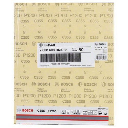 Lot de 50 feuilles abrasive/disque abrasif C355 230 x 280 mm, 1200 - Image 2