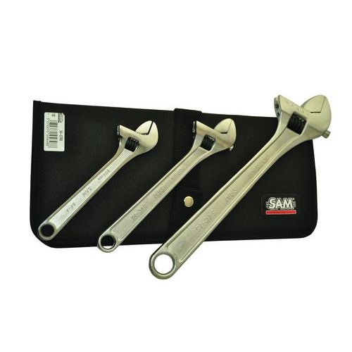 Trousse de 3 clés à molette satinées - Image principale