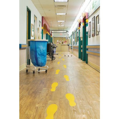 Lot de 10 Autocollant marquage au sol 10 pieds 300x100 jaune - Manutan - Image 4