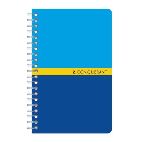 CONQUERANT Carnet 9x14cm Petits Carreaux 5mm 180 Pages Reliure Intégrale Couverture Carte Recyclée Coloris Ass - Image 3