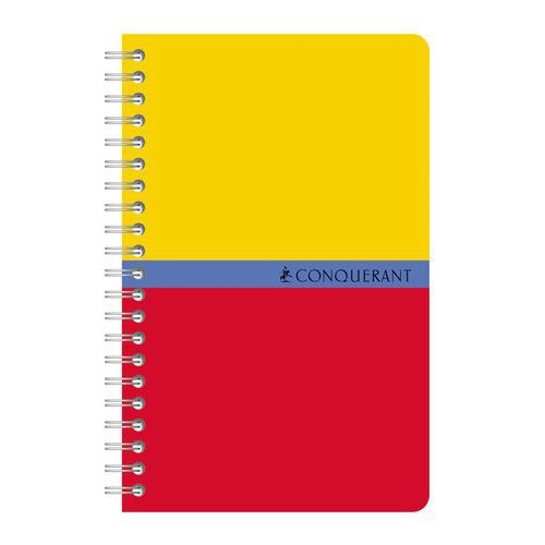 CONQUERANT Carnet 9x14cm Petits Carreaux 5mm 180 Pages Reliure Intégrale Couverture Carte Recyclée Coloris Ass - Image 4