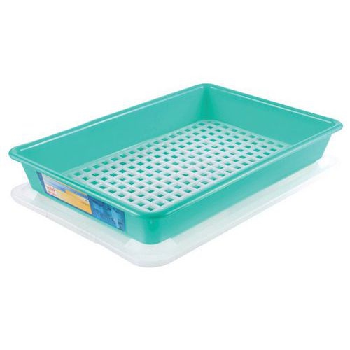 Bac plat gerbable et emboîtable HACCP avec couvercle - Longueur 445 à 491 mm - 5 à 8 L - Gilac - Image 2